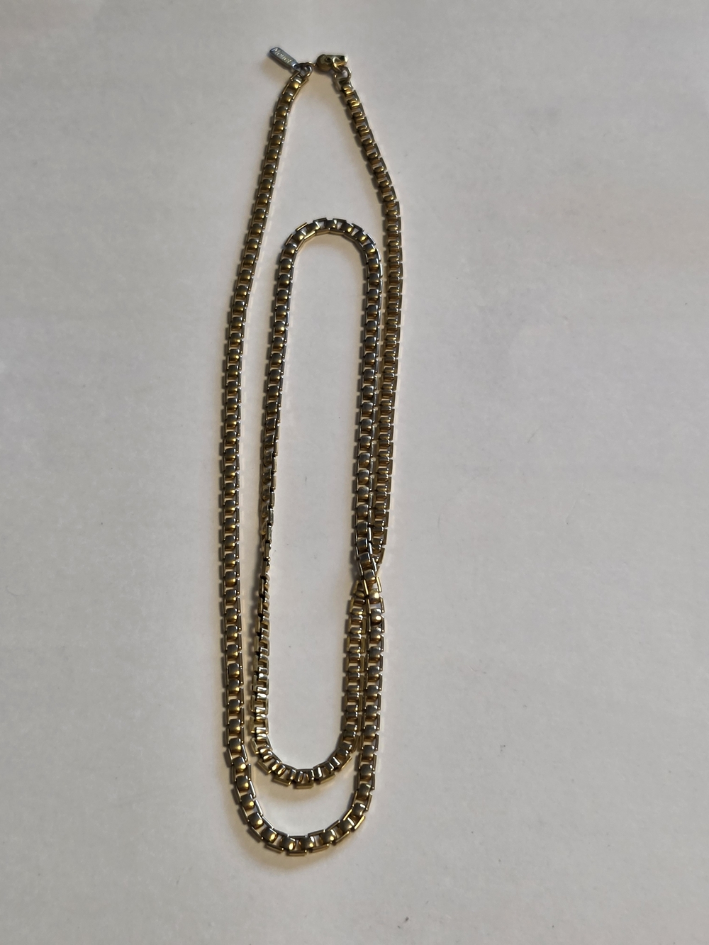 Vtg Monet 31" Gold-Tone Venetian Box Link Chain Necklace